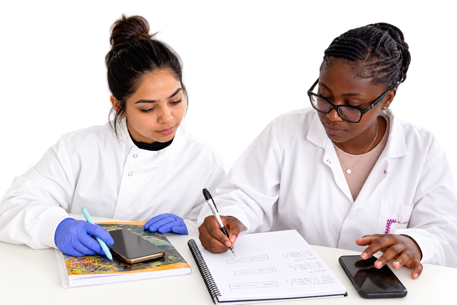 Laboratory trainees developing practical skills at the bench